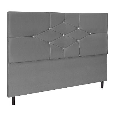 Cabeceira Camboriú Para Cama Box Casal 144 Cm Suede Cinza