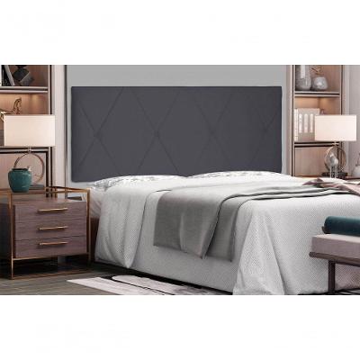 Painel Aquilla Cama Box King 195Cm Suede Cinza