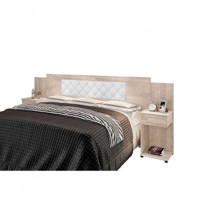 Cabeceira Box Bruna Amarula Com Capitonê Branco