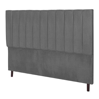 Cabeceira Leblon Para Cama Box Solteiro 94 Cm Suede Cinza