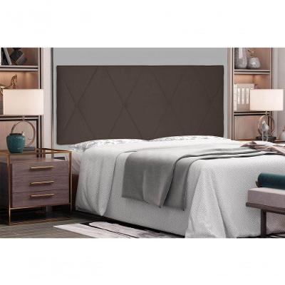 Painel Aquilla Cama Box King 195Cm Suede Café