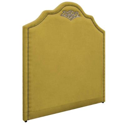 Cabeceira Solteiro P02 90 Cm Para Cama Box Suede Amarelo
