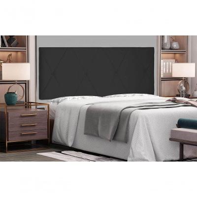 Painel Aquilla Cama Box King 195Cm Suede Preto