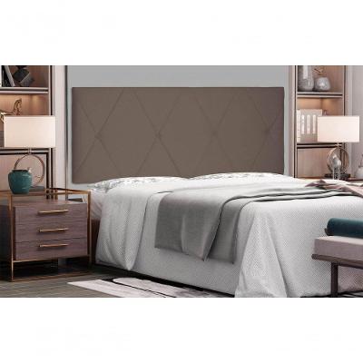 Painel Aquilla Cama Box King 195Cm Suede Caramelo