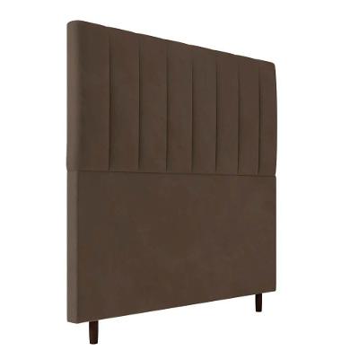 Cabeceira Decorativa Udine Casal 140Cm Veludo Marrom