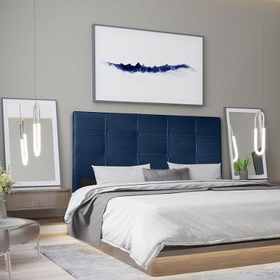 Cabeceira Casal 1,60m Roma Suede Azul Marinho