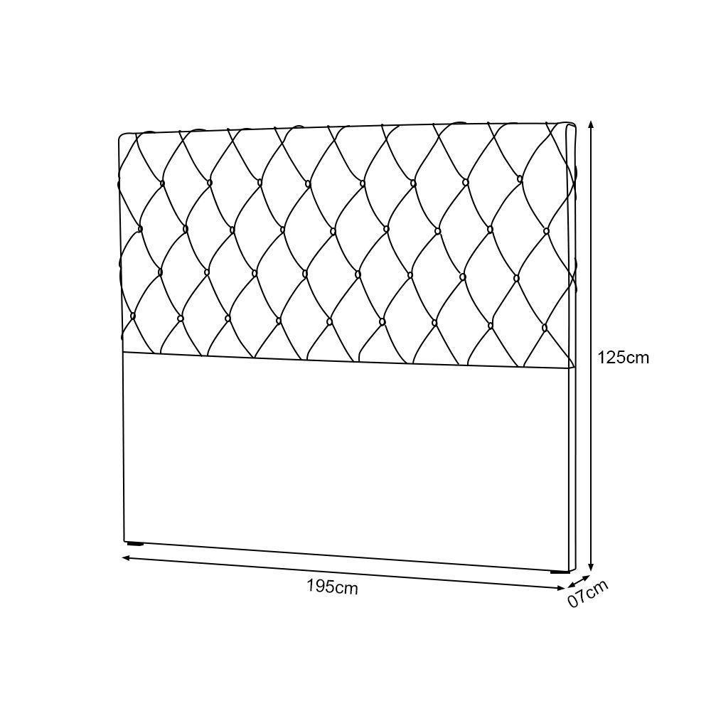 Cabeceira Estofada Capitonê Chicago 195Cm Veludo Verde - Cor: Verde - 3