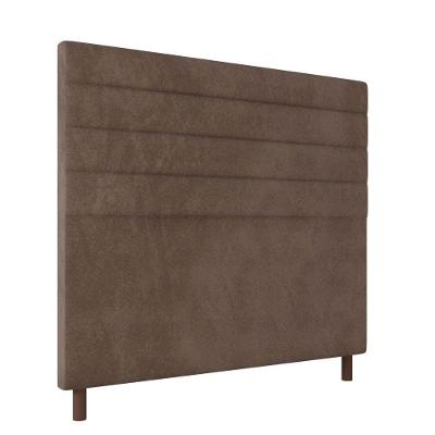 Cabeceira Decorativa Bacoli Casal 140Cm Veludo Marrom