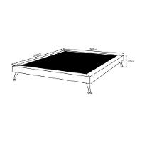 Estrutura Para Cama Base Japonesa 160Cm Em Veludo Cinza - Cor: Cinza - 2