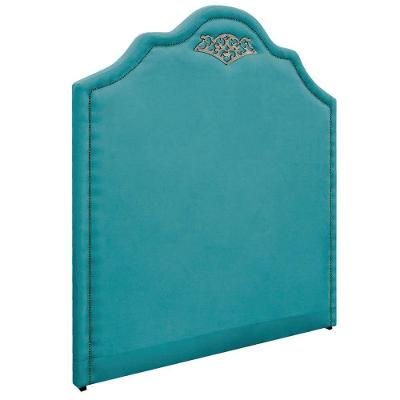 Cabeceira Casal Orlando P02 140cm Suede Azul Turquesa