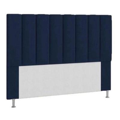 Cabeceira Estofada Cama Box King 195 Cm Azul Marinho