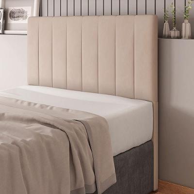 Cabeceira Cama Box Casal Ivana 140cm Veludo Bege - Abmaza