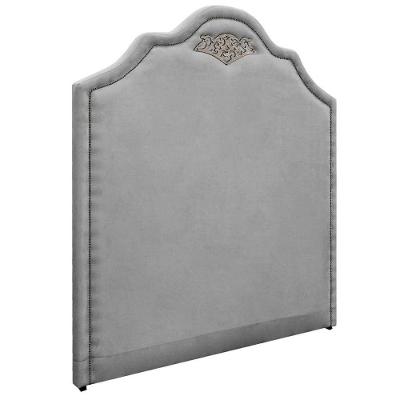 Cabeceira Solteiro 90 Cm Para Cama Box Suede Cinza