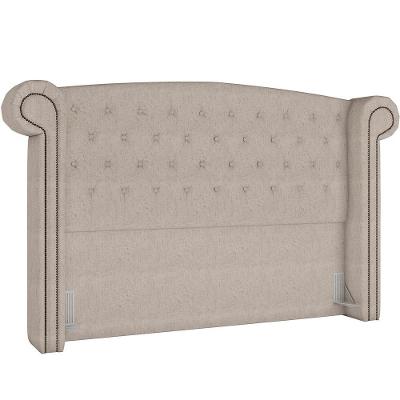 Cabeceira Cama Box Casal Com Tachas 140 Cm Sofia P05 Linho Cru