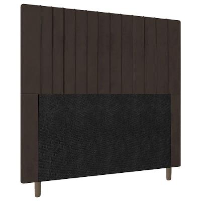 Cabeceira Cama Box Casal Queen Size Nala 160cm Suede Marrom