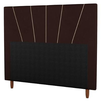 Cabeceira Casal Queen Size 160cm Linho Marrom