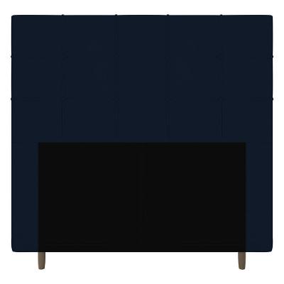 Cabeceira Cama Box Casal Leiria 140cm Veludo Azul Marinho