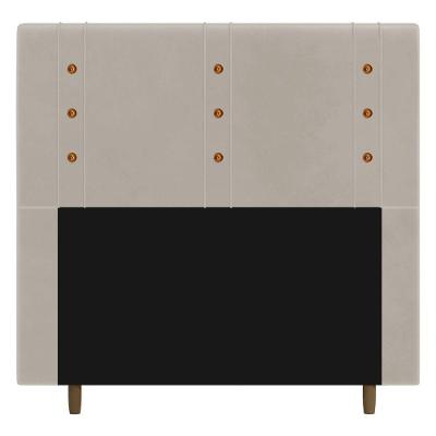 Cabeceira Cama Box Casal Queen Size Roma 160cm Veludo Bege