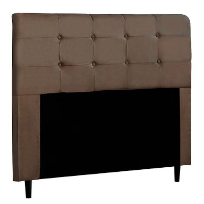 Cabeceira Cama Box Casal King Luna 193cm Suede Marrom