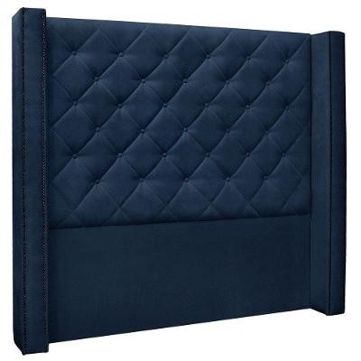 Cabeceira Estofada Box Casal Queen Size 160cm Azul Marinho