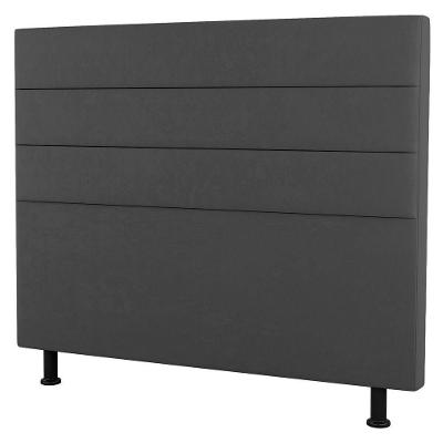 Cabeceira Casal Malik 140cm Suede Cinza Escuro