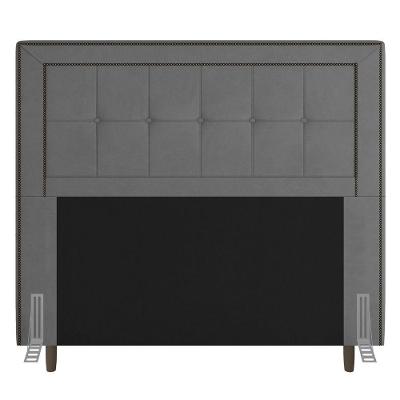 Cabeceira Box Queen Size 160cm Com Tachas E Frame Cinza