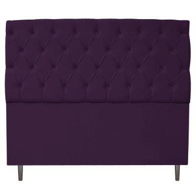 Cabeceira Estofada Liverpool 195cm King Suede Roxo