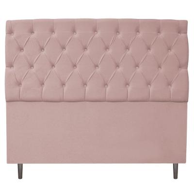 Cabeceira Estofada Liverpool 195cm King Suede Rosê