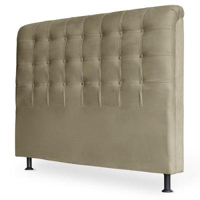 Cabeceira Estofada Box Casal Queen Louise 160cm Bege Escuro