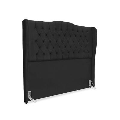 Cabeceira De Cama Box Queen 160 Cm Dubai Premium - Veludo Preto