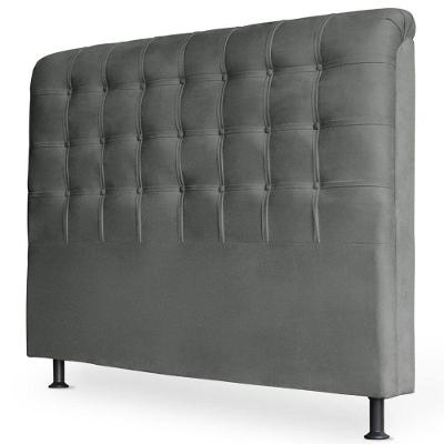 Cabeceira Estofada Box Casal Queen Louise 160cm Suede Cinza