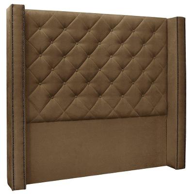 Cabeceira Estofada Box Casal Alteza 140cm Suede Caramelo