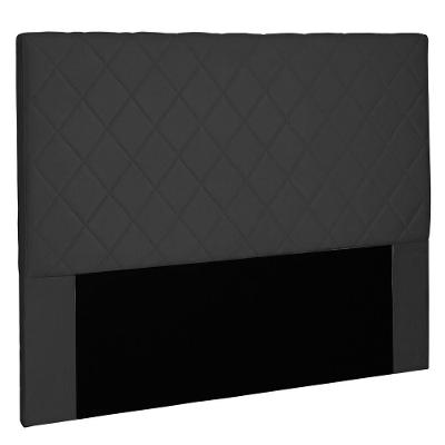 Cabeceira Estofada Box Casal Esmeralda 140cm Suede Preto
