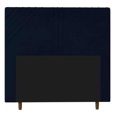 Cabeceira Cama Box Casal Lisboa 140cm Veludo Azul Marinho