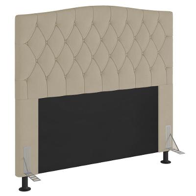 Cabeceira Estofada Box Casal Greta 140cm Com Frame Bege
