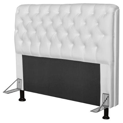 Cabeceira Paris para Cama Box Casal 140cm Corino Branco