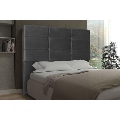 Cabeceira Solteiro 90cm Toquio Tecido Suede Cinza Canon Move