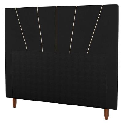 Cabeceira Casal King Size 195cm Sintético Preto