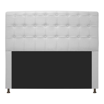 Cabeceira Estofada 195 Cm King Size Com Botonê Corano Branco