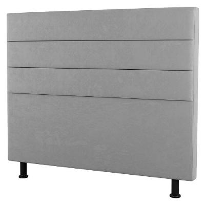 Cabeceira Solteiro Malik 90cm Suede Cinza Claro-