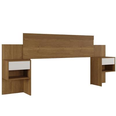 Cabeceira Master Quarto Casal E Queen Com Mesa De Cabeceira Cinamomo/off White Cinamomo/off White