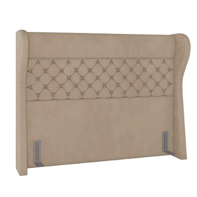 Cabeceira Cama Box Casal Queen 160Cm Veludo Bege