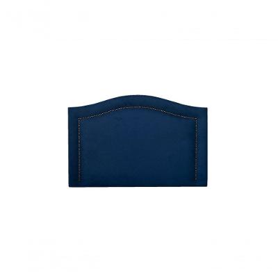 Cabeceira Solteiro 90x60 Suede Azul Tachas Fumê
