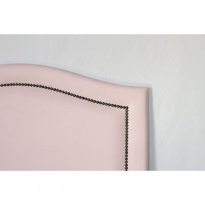 Cabeceira Solteiro 90x60 Courino Rosa Tachas Fumê