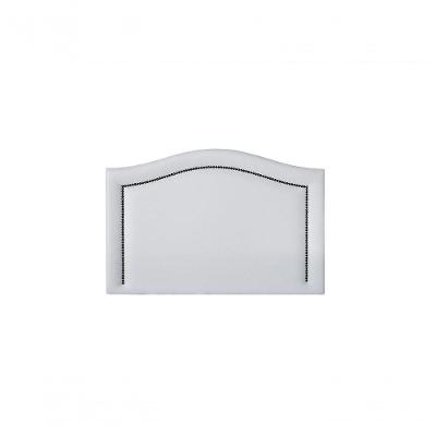 Cabeceira Solteiro 90x60 Courino Branco Tacha Fumê