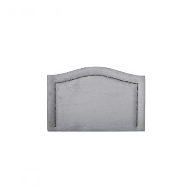Cabeceira Solteiro 90x60 Suede Cinza Tachas Fumê