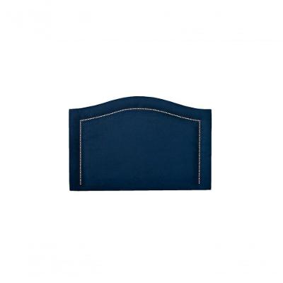 Cabeceira Solteiro 90x60 Suede Azul Tachas Prata