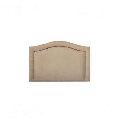 Cabeceira Solteiro 90x60 Suede Bege Tachas Fumê
