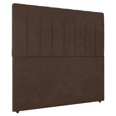 Cabeceira Cama Box Casal Queen Size Ivana 160cm Veludo - Desk Design Cor Marrom