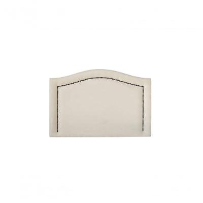 Cabeceira Solteiro 90x60 Suede Off White Tachas Fumê